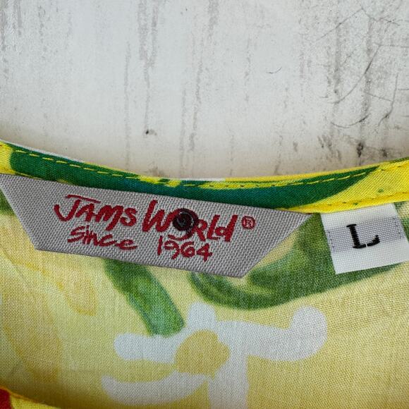 Jams World Florest Yellow Paca Palomorca Hawaiian Maxi Dress W383 Size Large - Picture 4 of 14